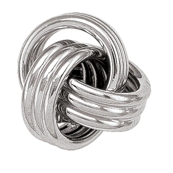 10K White Gold "Knot" Stud Earrings