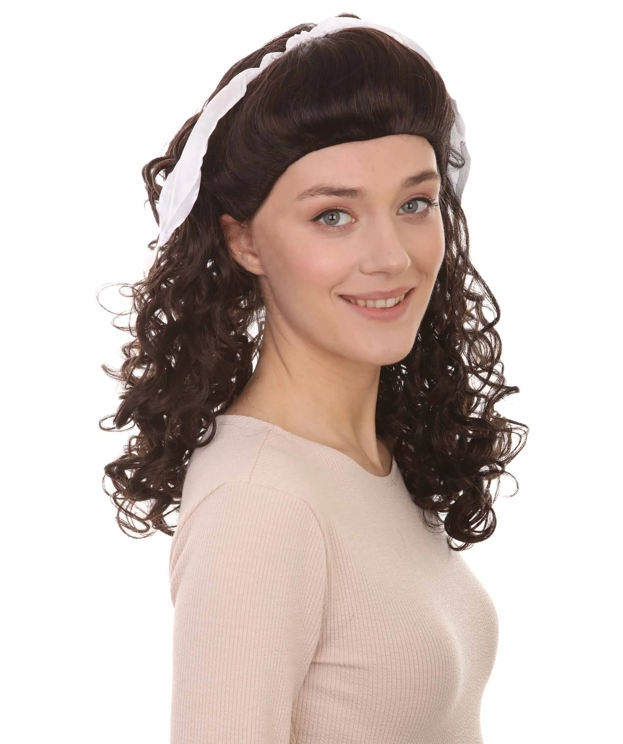 60's Homemaker Womens Wig | Dark Brown Vintage Wig | Premium Breathable Capless Cap