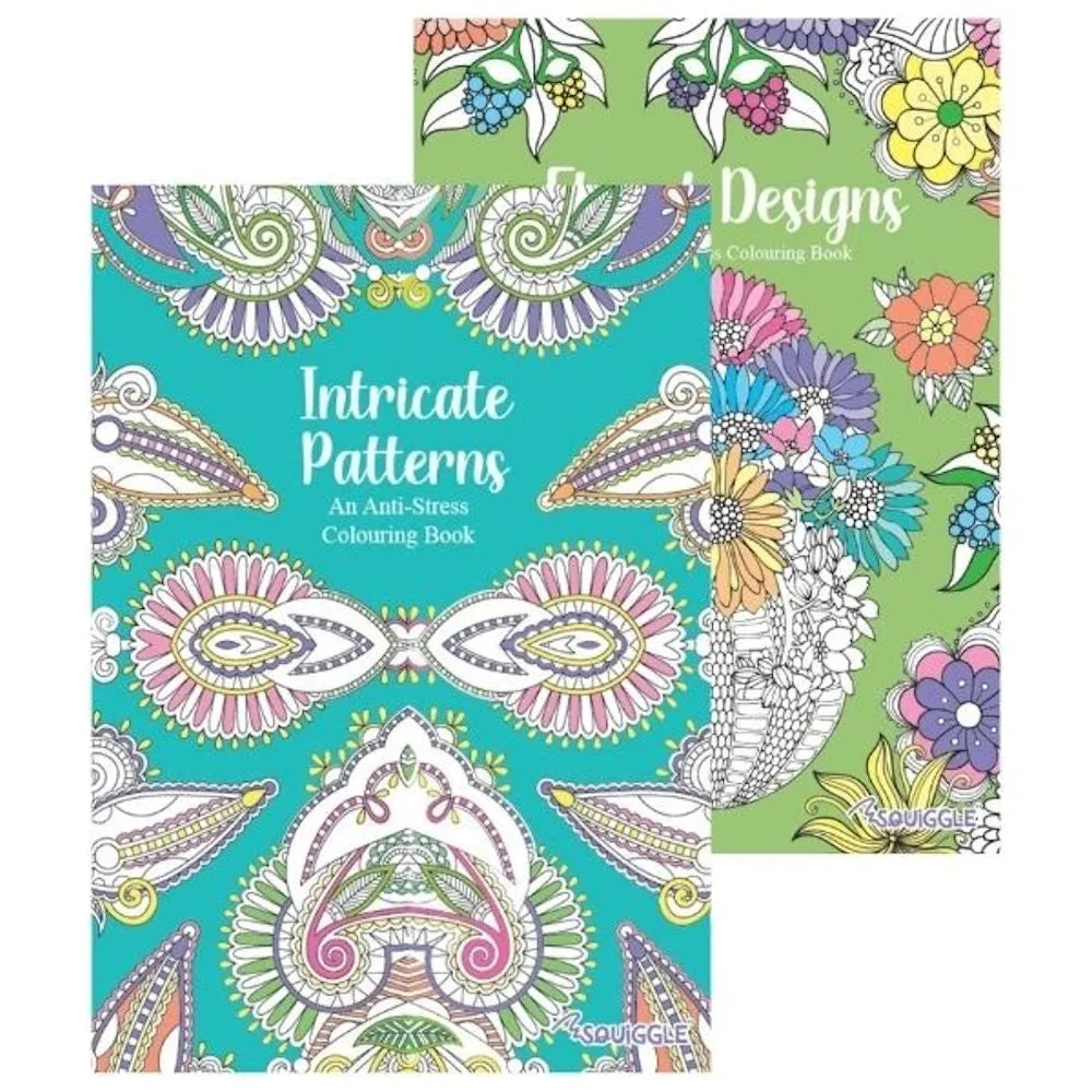 A4 Patterns Floral Designs Colouring Book - Assorted Variety of Intricate Patterns High Quality Relaxing