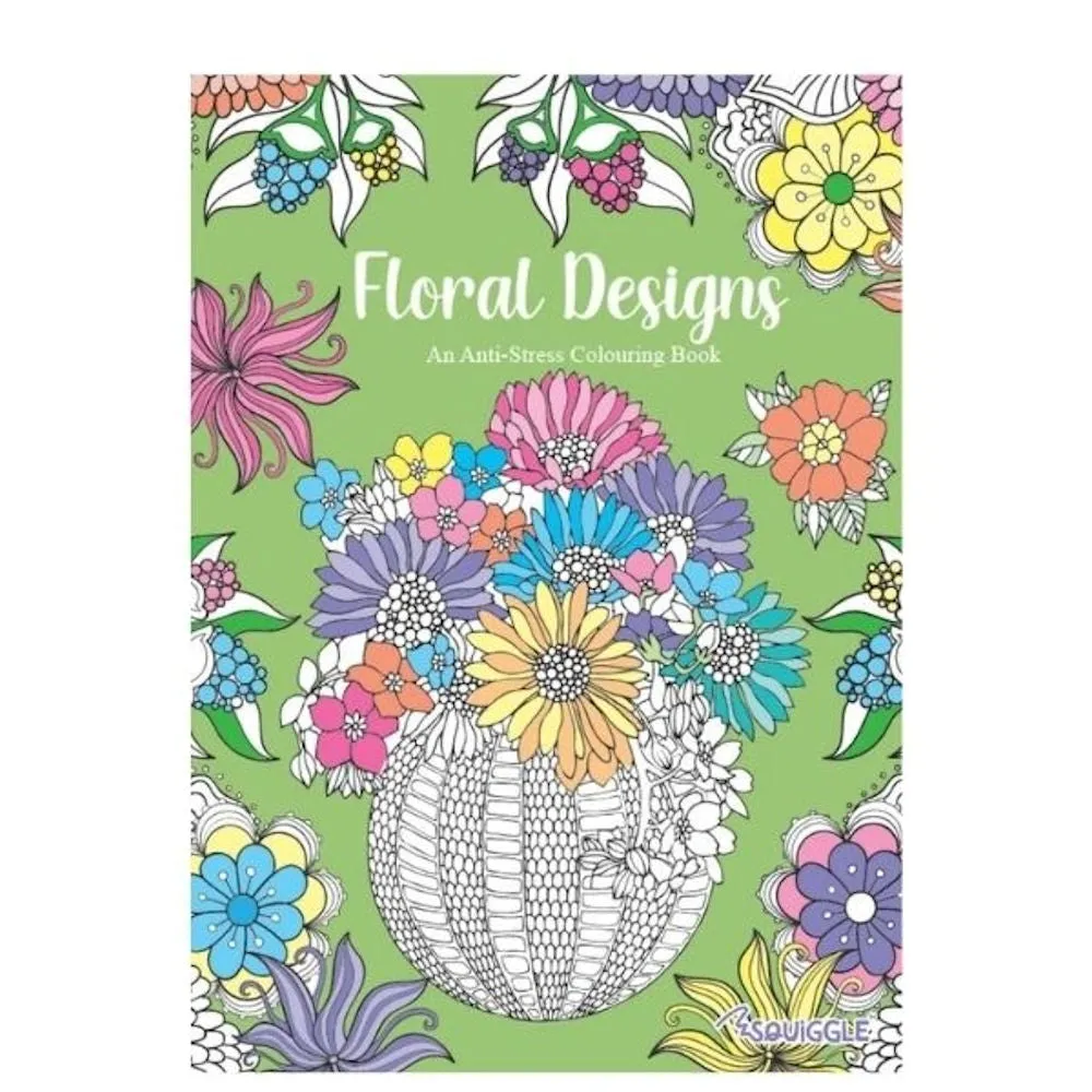 A4 Patterns Floral Designs Colouring Book - Assorted Variety of Intricate Patterns High Quality Relaxing