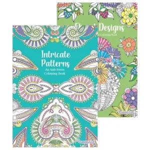 A4 Patterns Floral Designs Colouring Book - Assorted Variety of Intricate Patterns High Quality Relaxing