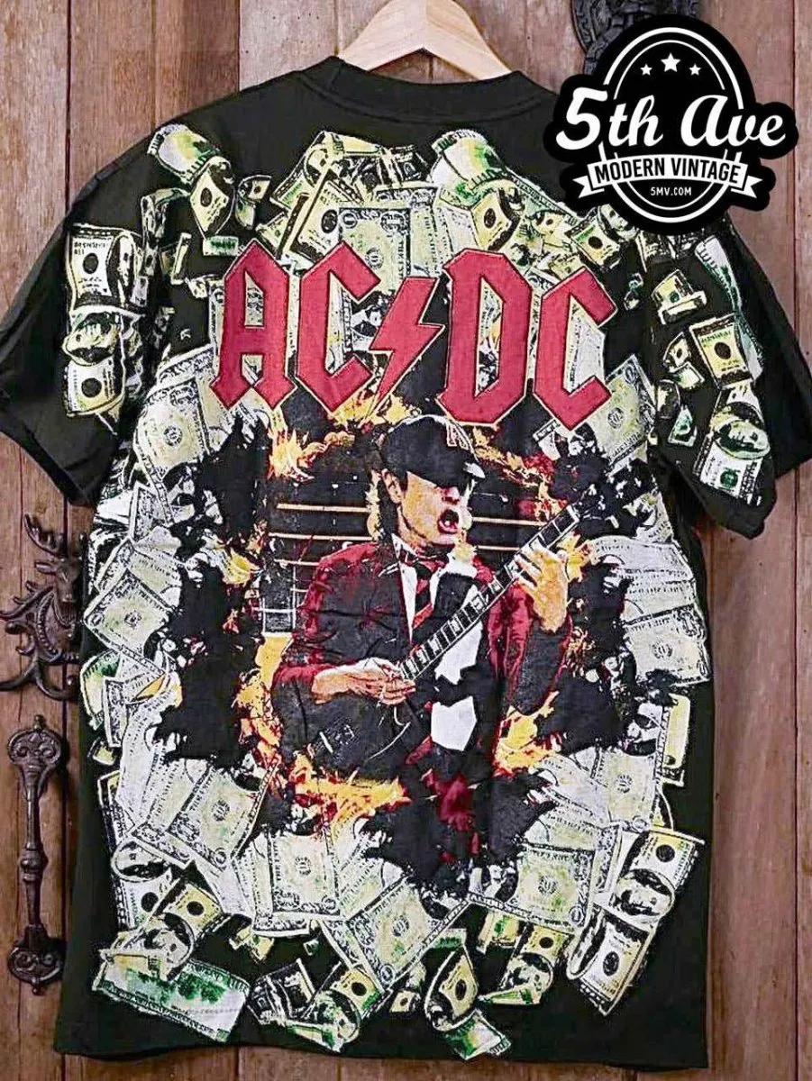 AC/DC's Angus Young Shreds in All-Over Print Tee