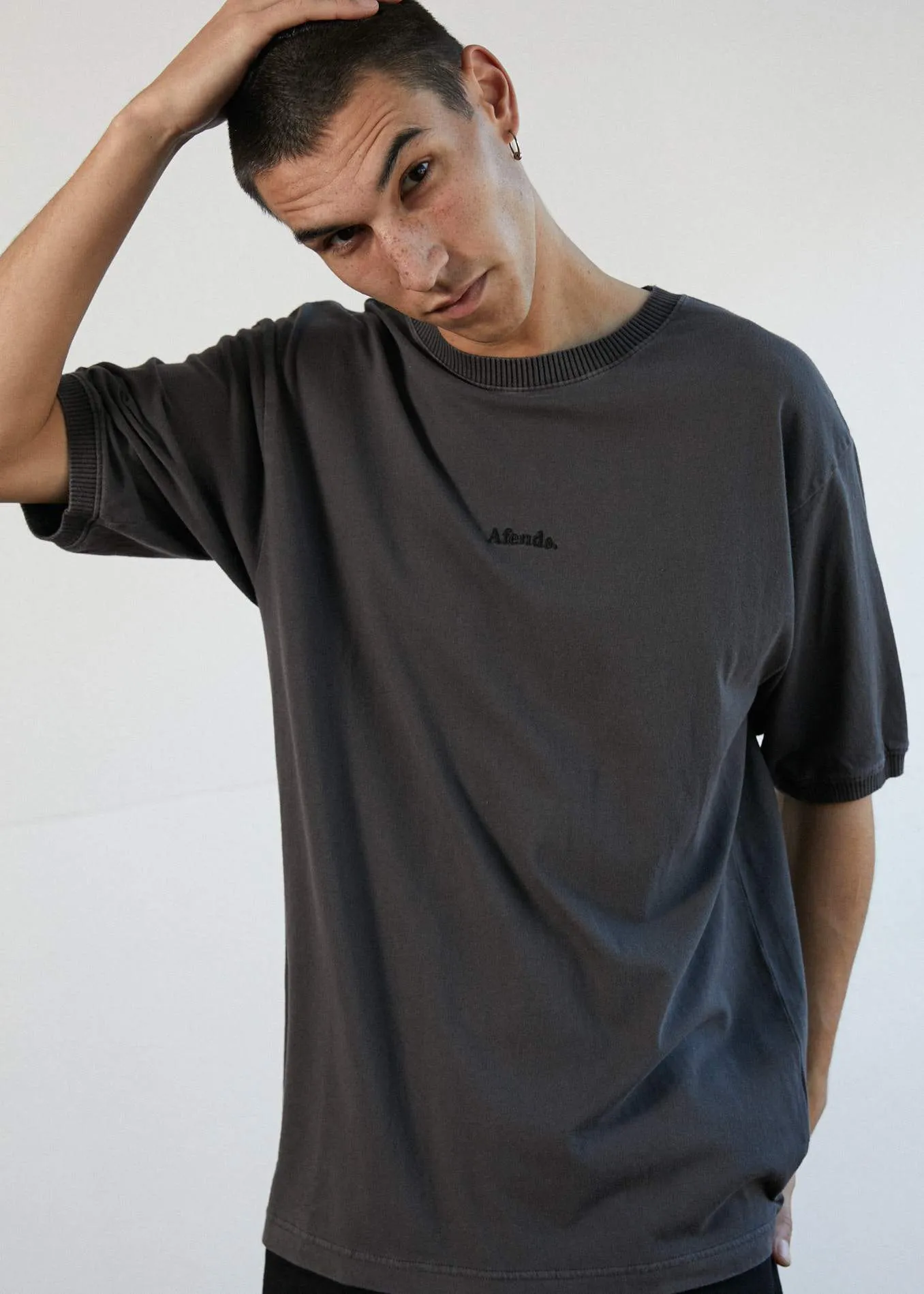 Afends Mens Seventies - Retro Fit Ringer Tee - Vintage Black