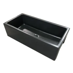 ALFI 36" Black Matte Reversible Smooth / Fluted Single Bowl Fireclay Farm Sink