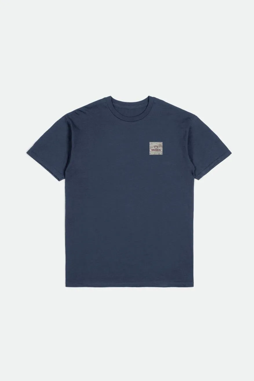 Alpha Square S/S Standard Tee - Washed Navy/Off White Tiger Camo