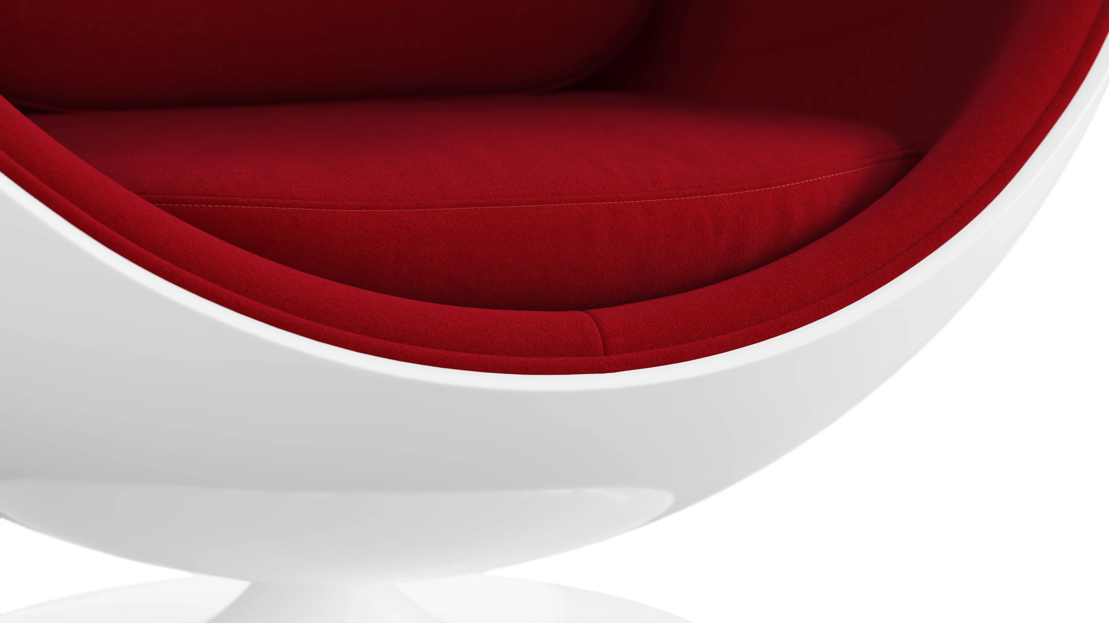 Ball - Ball Chair, Bold Red Wool and White