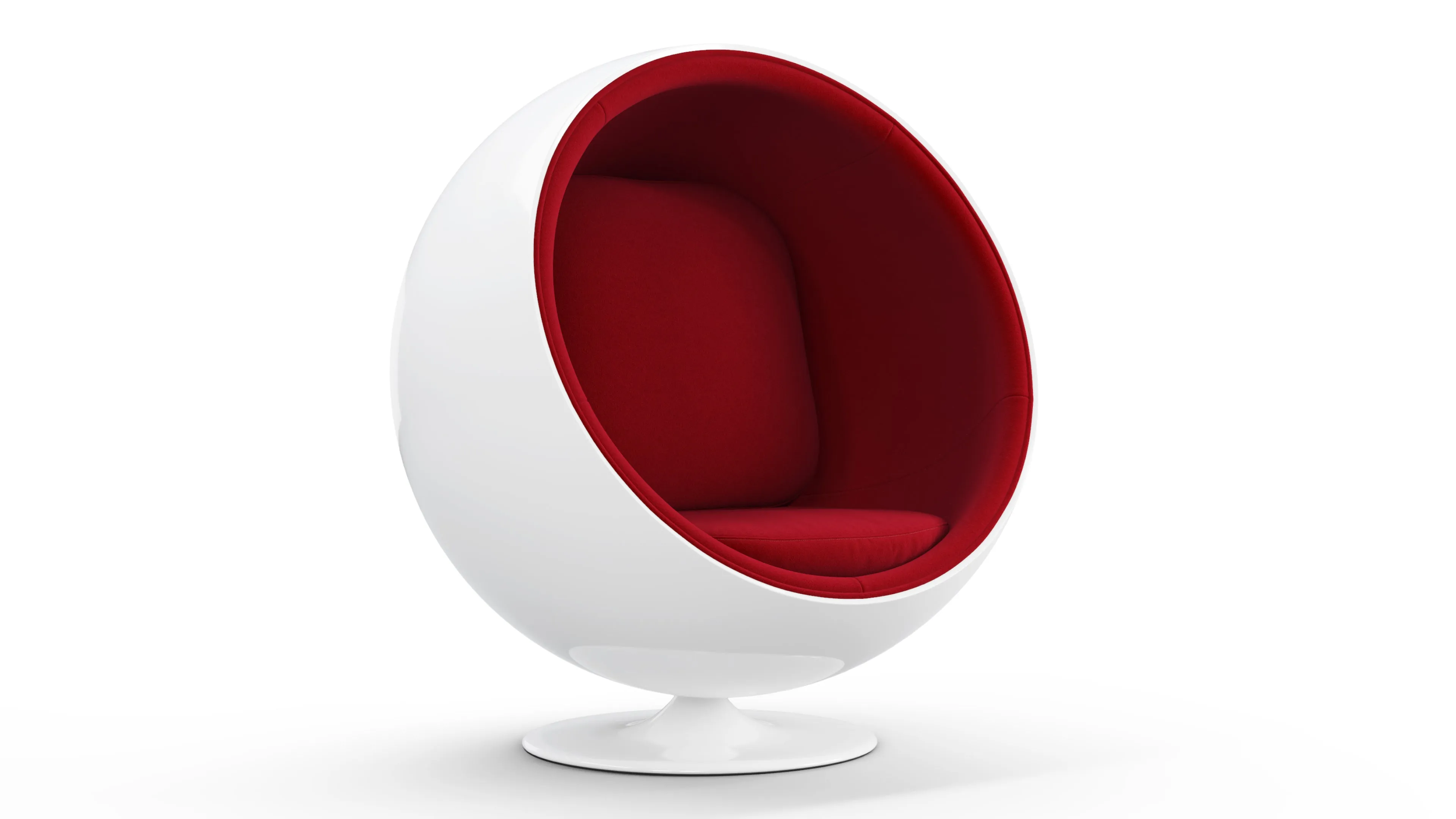 Ball - Ball Chair, Bold Red Wool and White