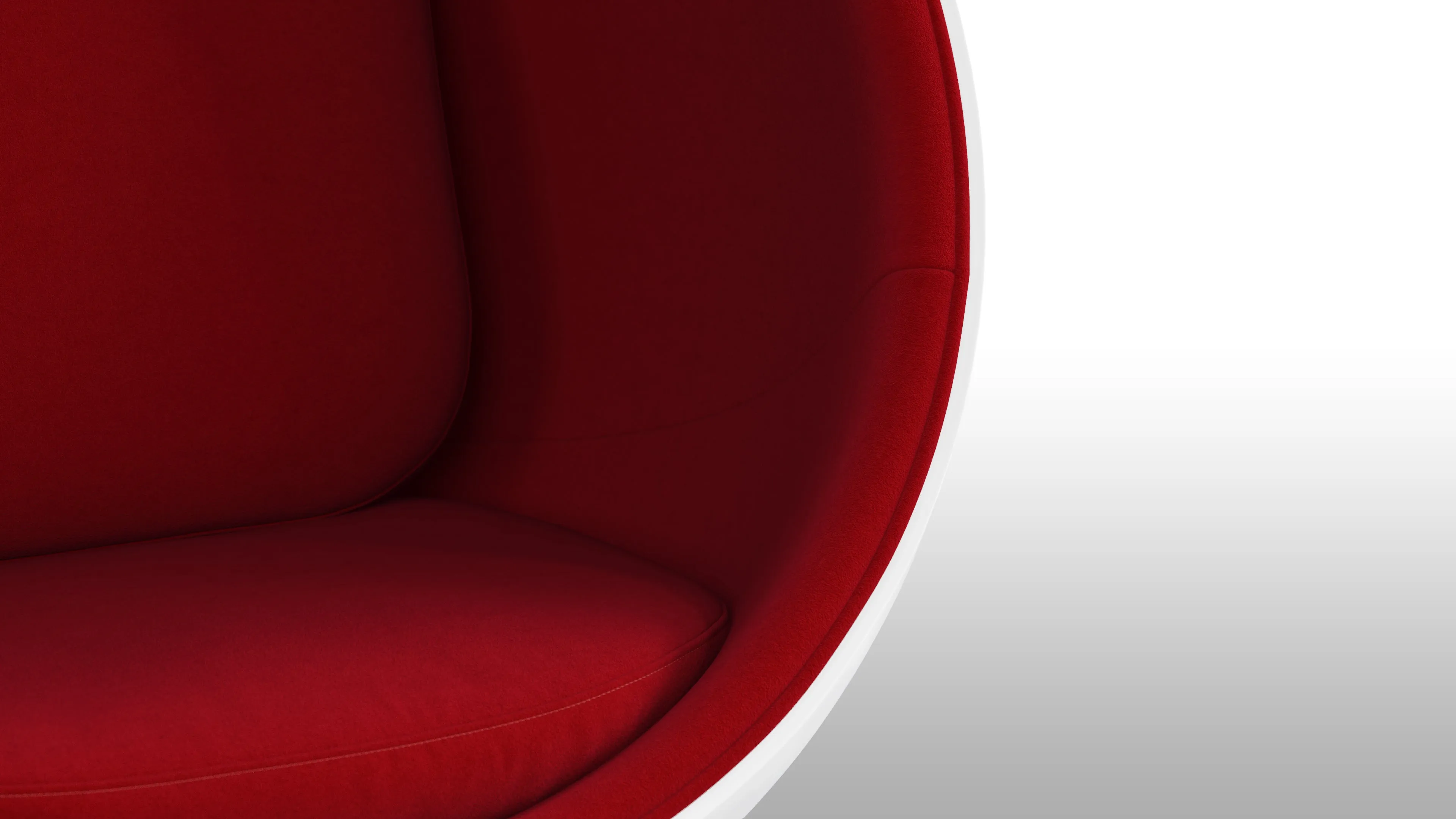 Ball - Ball Chair, Bold Red Wool and White
