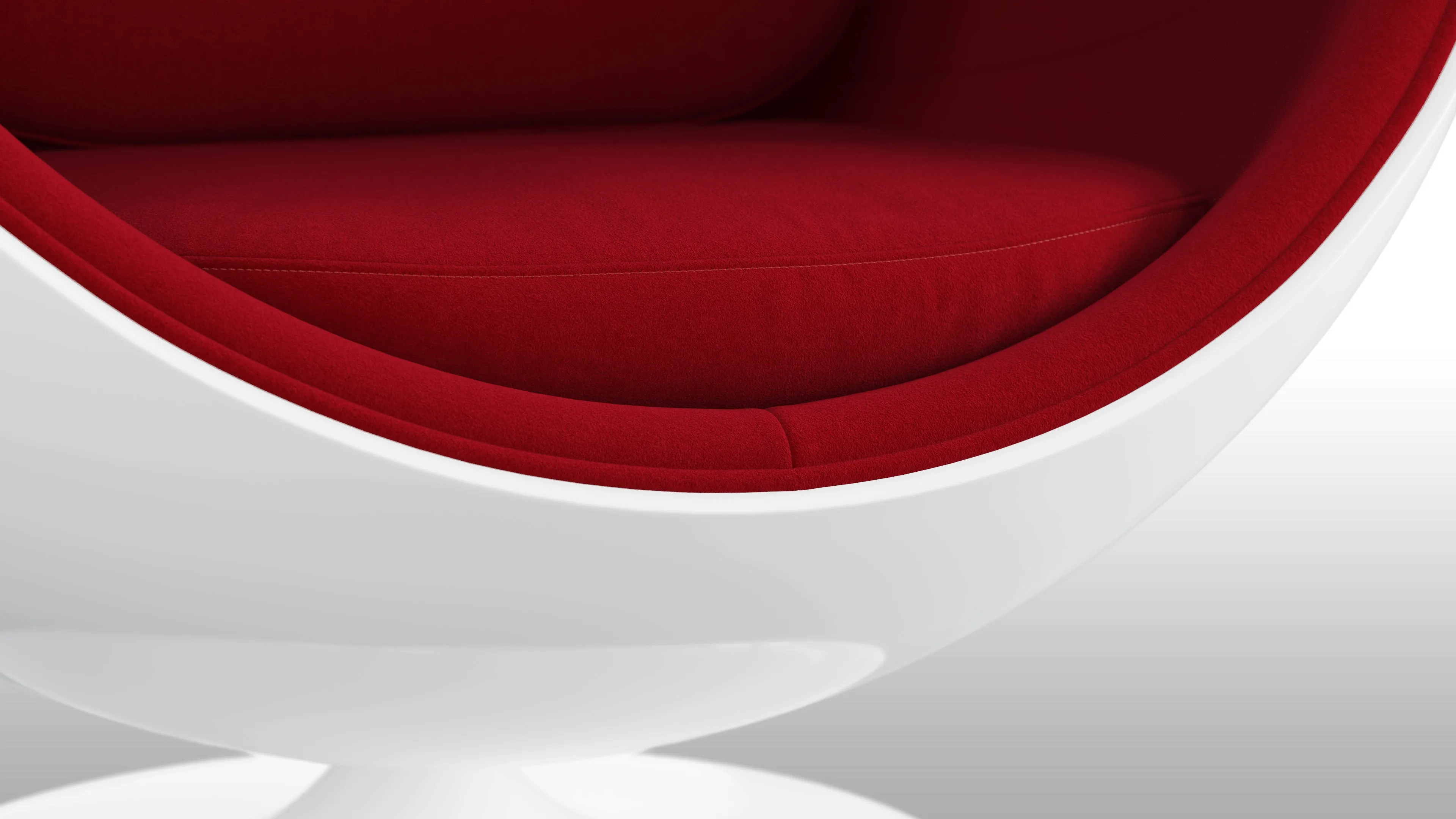 Ball - Ball Chair, Bold Red Wool and White