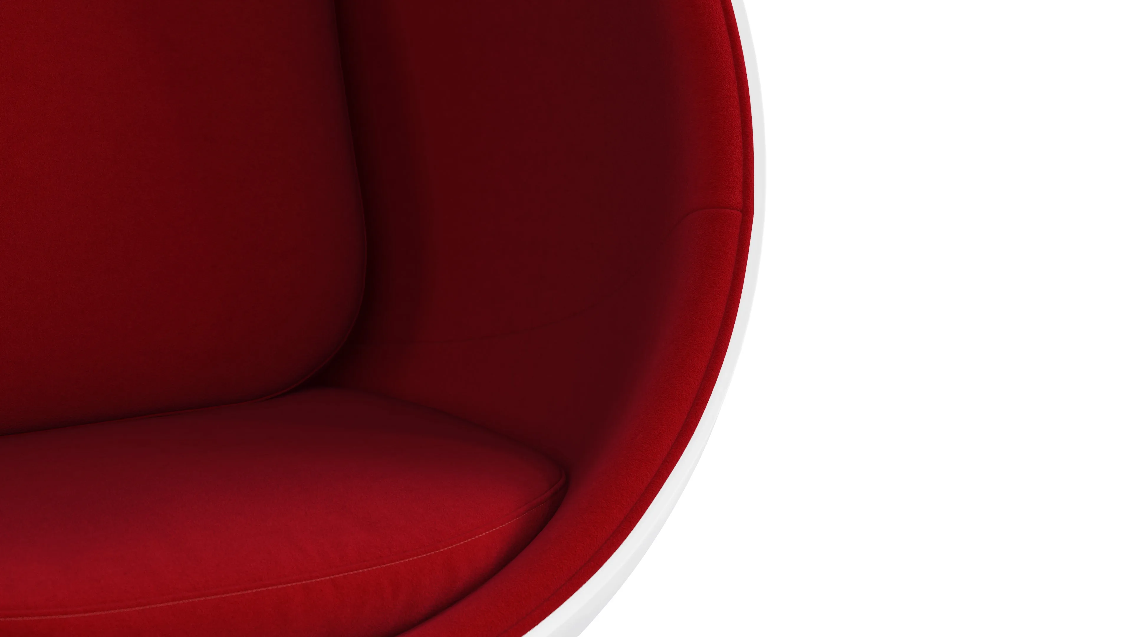 Ball - Ball Chair, Bold Red Wool and White