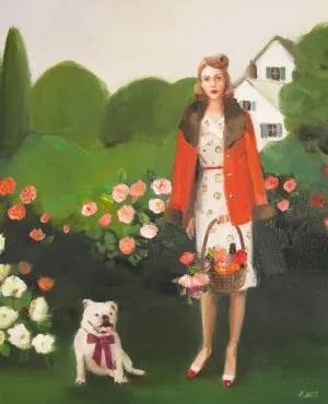Beatrice in the Garden On Her Sixth Birthday - Janet Hill Studio Art Print