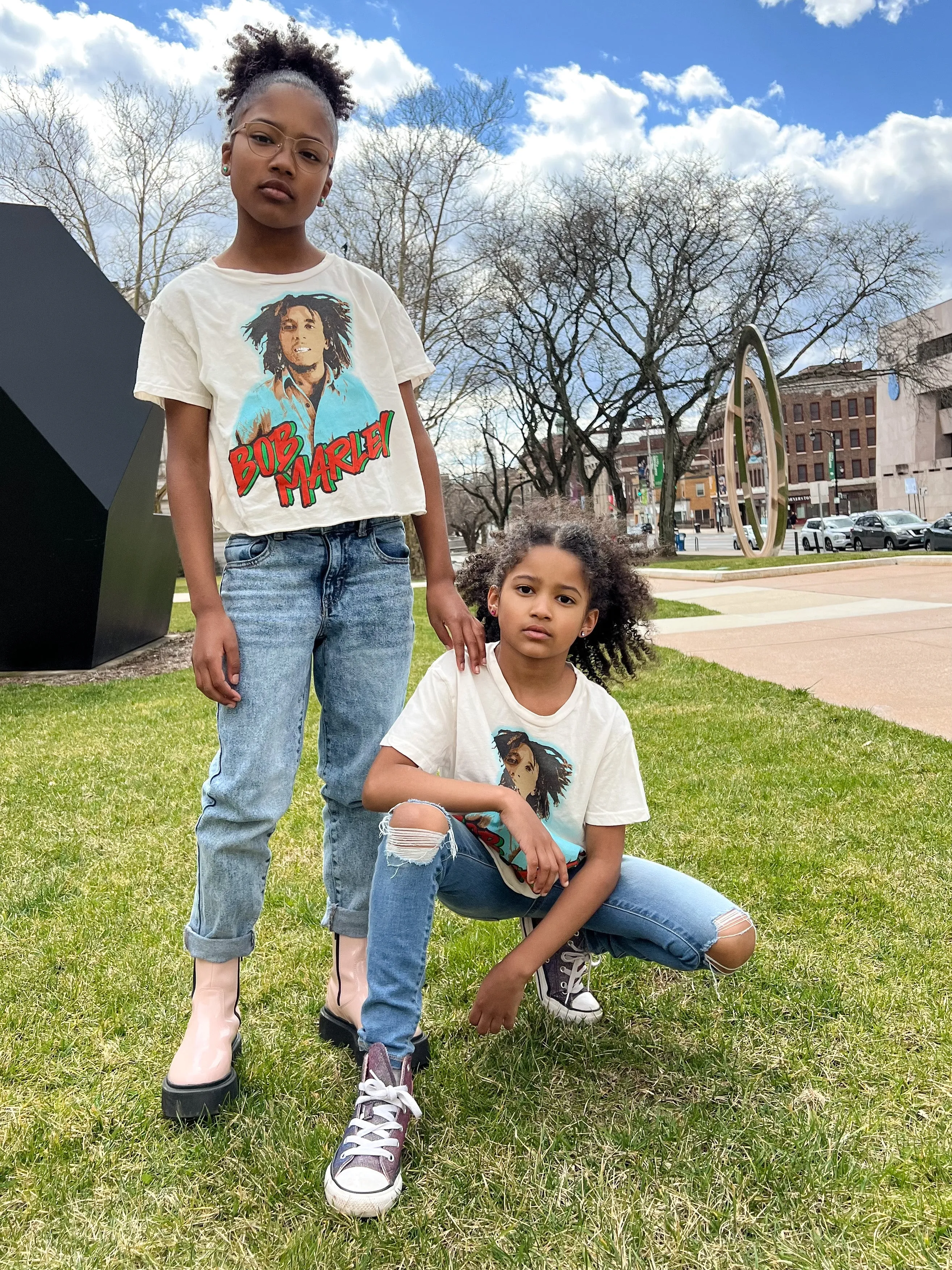 Bob Marley White Organic Not Quite Crop Tee