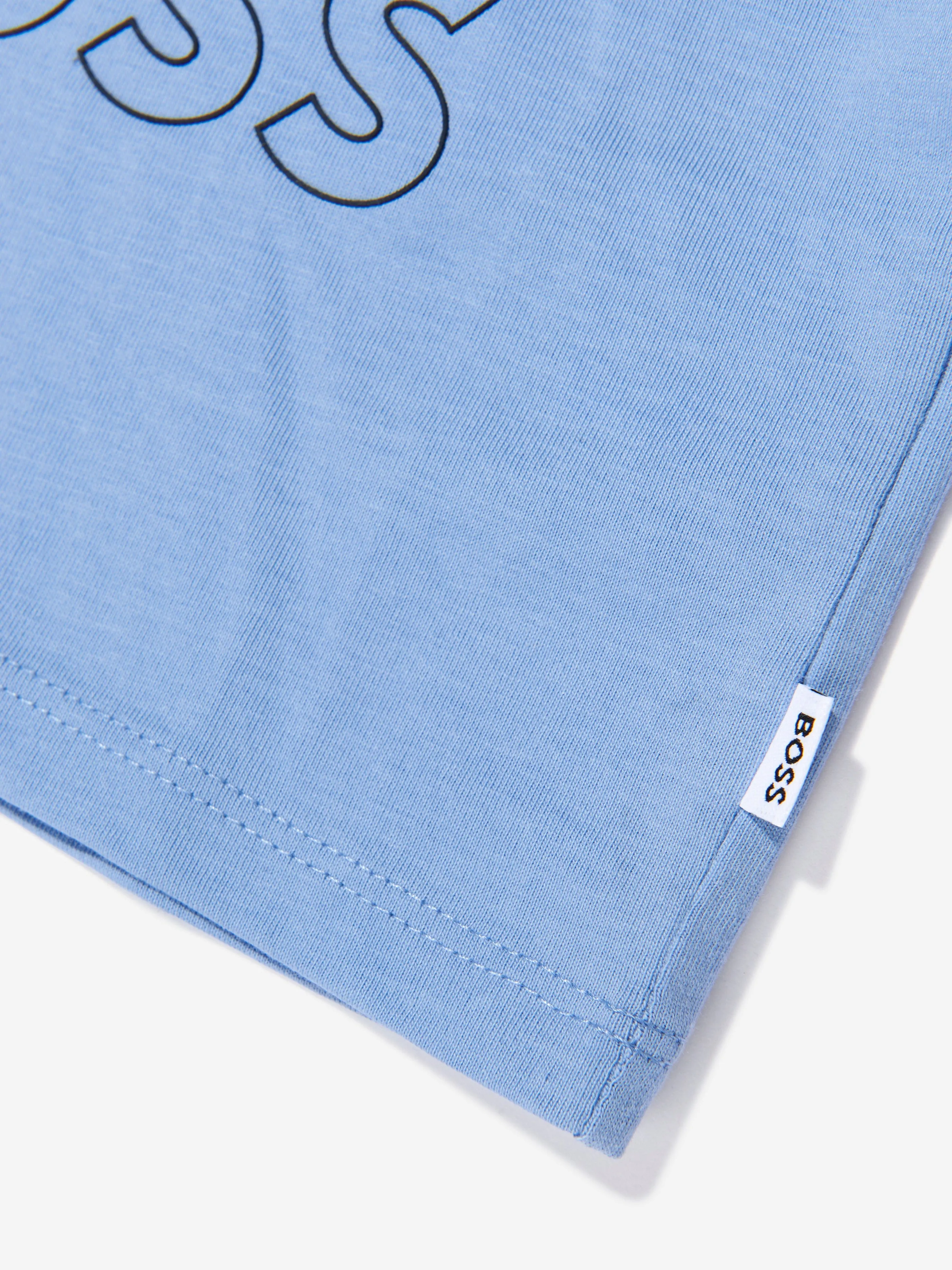 BOSS Baby Boys Gradient Logo T-Shirt In Blue