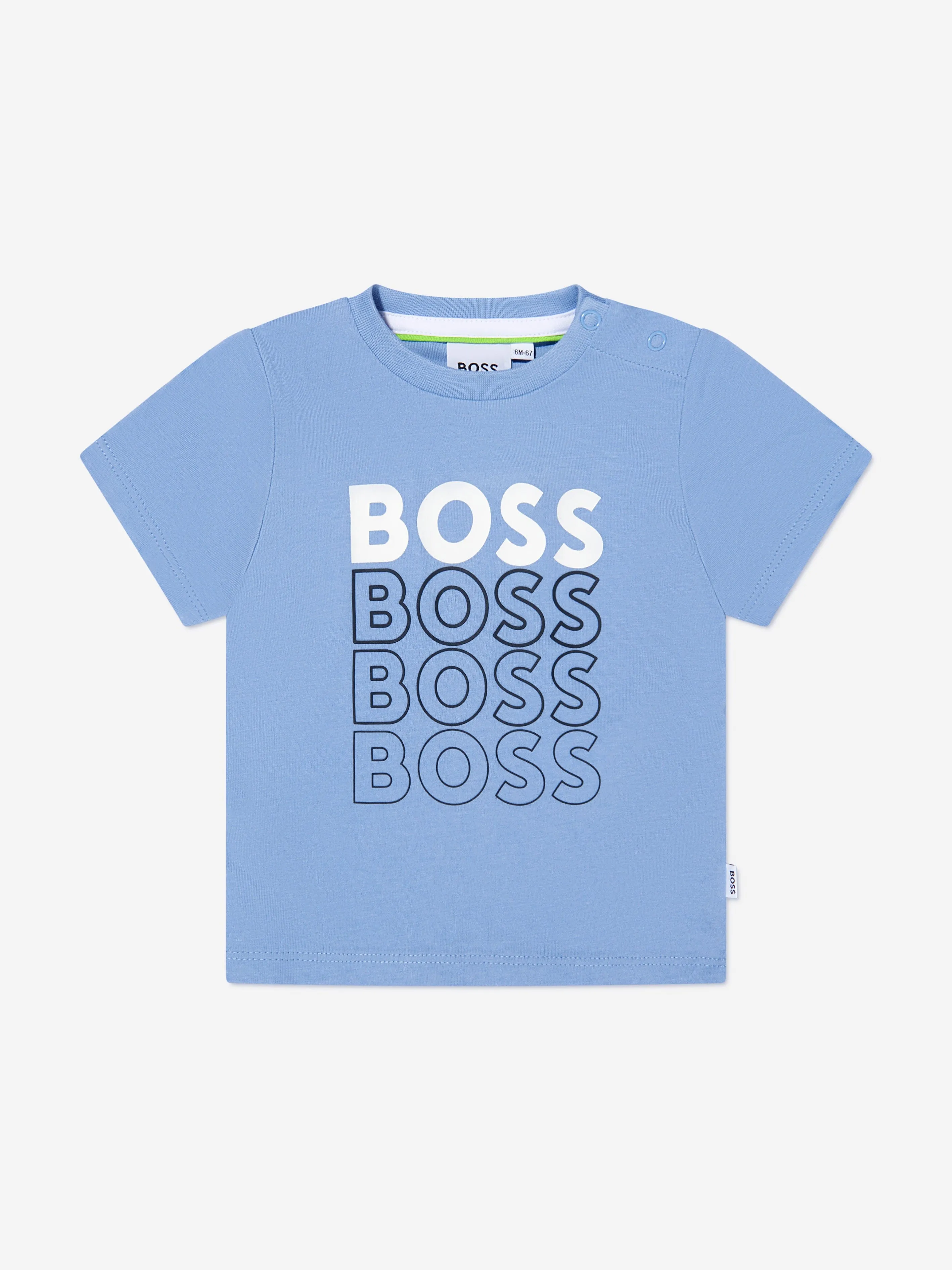 BOSS Baby Boys Gradient Logo T-Shirt In Blue