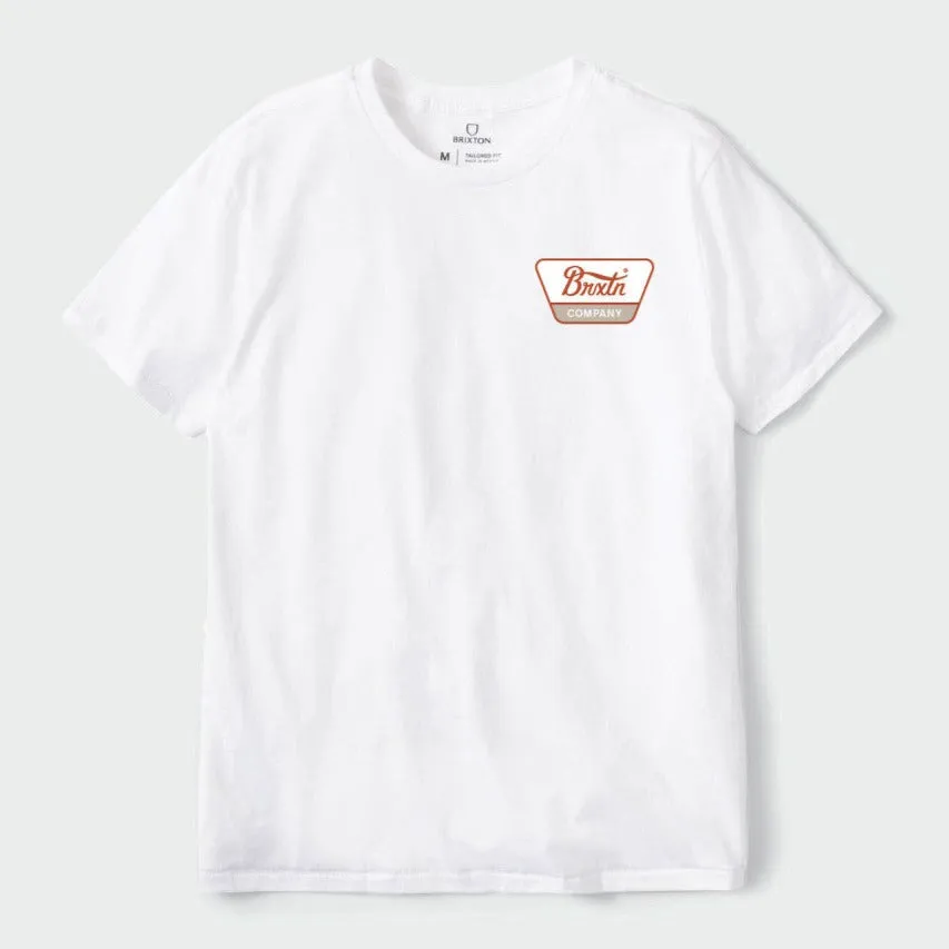 BRIXTON LINWOOD TEE WHITE/BURNT RED/BEIGE