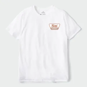 BRIXTON LINWOOD TEE WHITE/BURNT RED/BEIGE