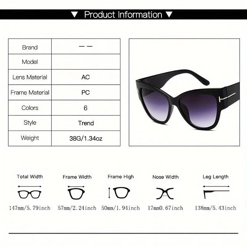 Classic Timeless Design Oversized Cat Eye Sunglasses