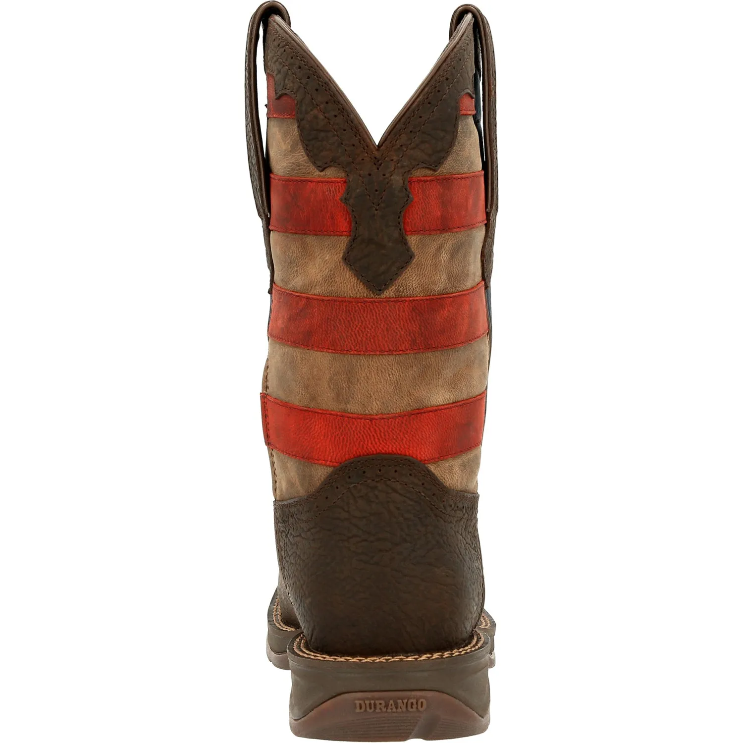 Durango Mens Rebel Western Dark Brown/Vintage Flag Leather Cowboy Boots