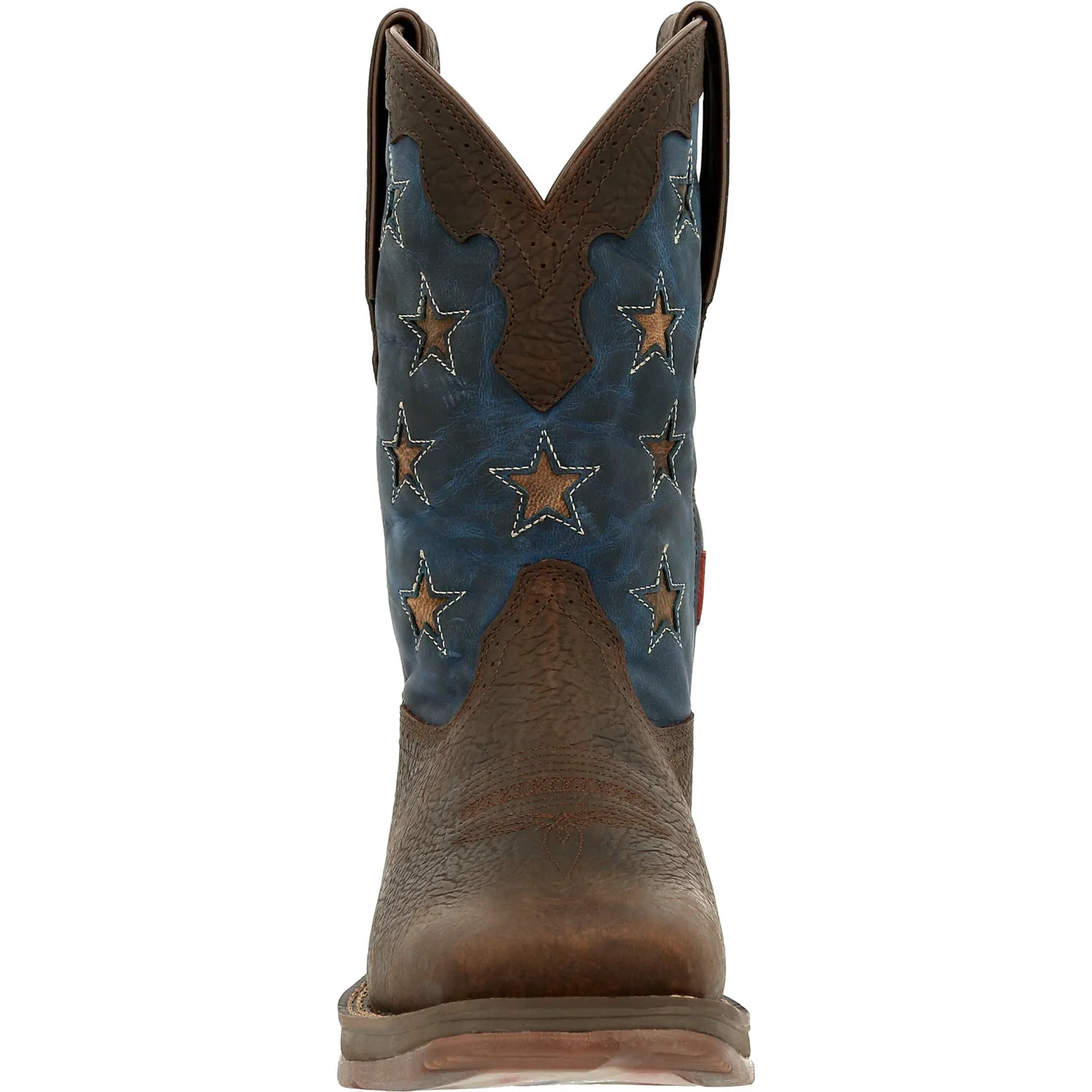 Durango Mens Rebel Western Dark Brown/Vintage Flag Leather Cowboy Boots