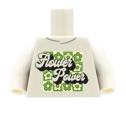 Flower Power Longsleeve T-Shirts (Choice of Three Designs) - Custom Design Minifigure Torso