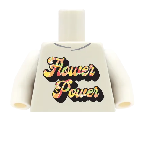 Flower Power Longsleeve T-Shirts (Choice of Three Designs) - Custom Design Minifigure Torso