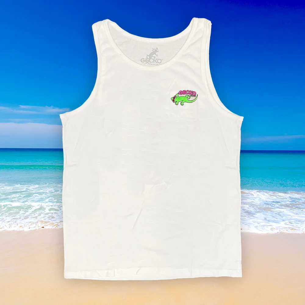 Gecko Cocktail Club White Cotton Tank