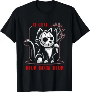 Graphic Cat Funny Animal Horror Movie Cute Kitten Meow T-Shirt
