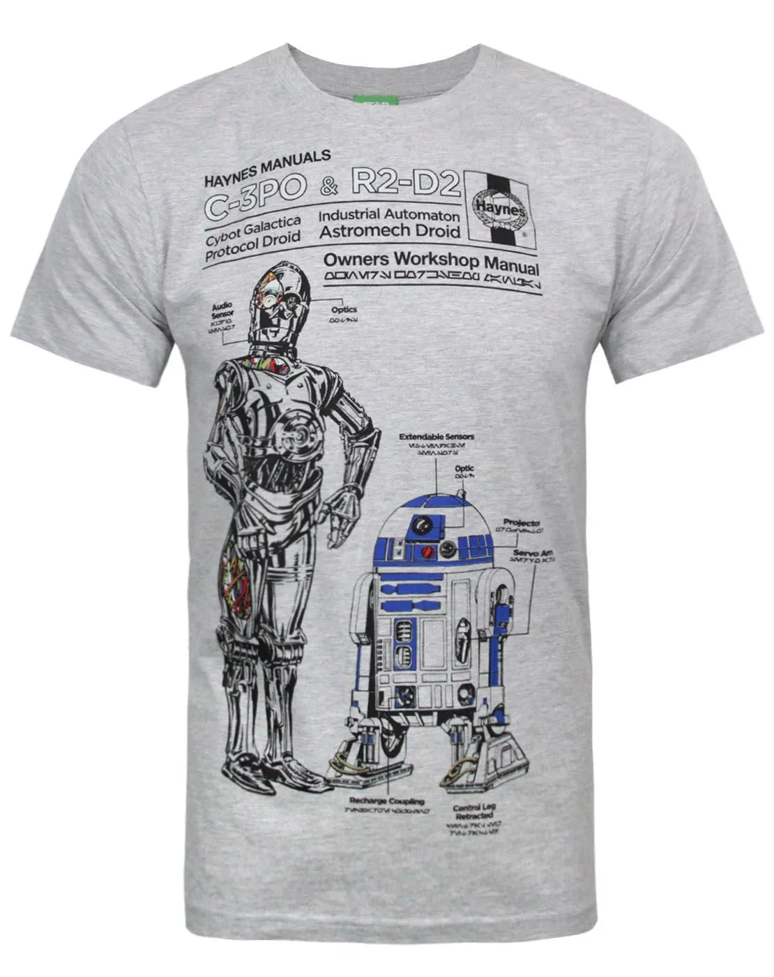 Haynes Manual Star Wars C3PO and R2D2 Men's T-Shirt