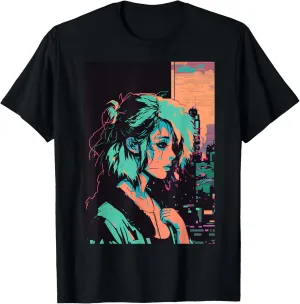 Japanese Vaporwave Sad Anime Girl Indie Aesthetic Otaku T-Shirt