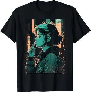 Japanese Vaporwave Sad Anime Girl Indie Aesthetic Otaku T-Shirt