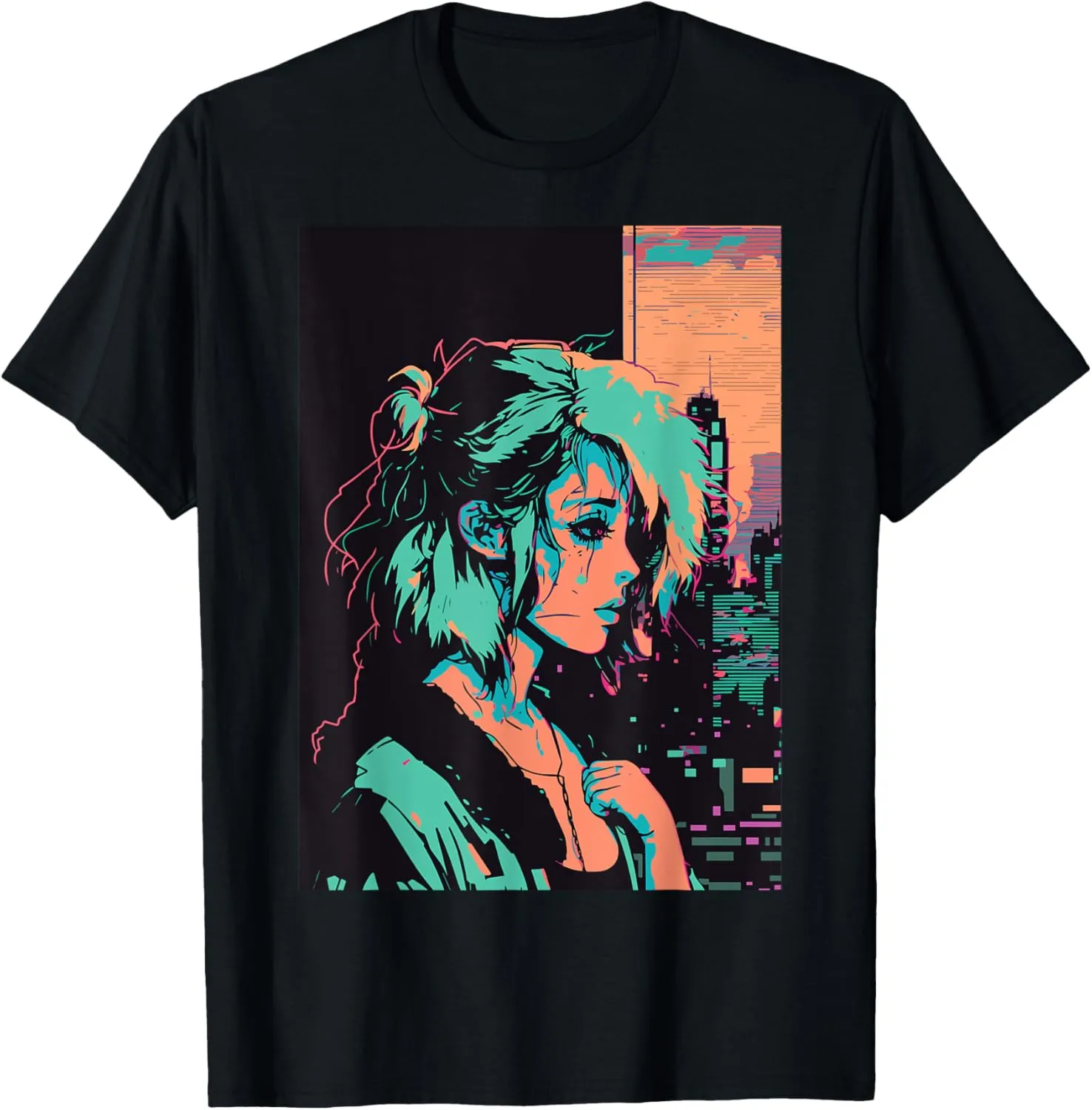 Japanese Vaporwave Sad Anime Girl Indie Aesthetic Otaku T-Shirt