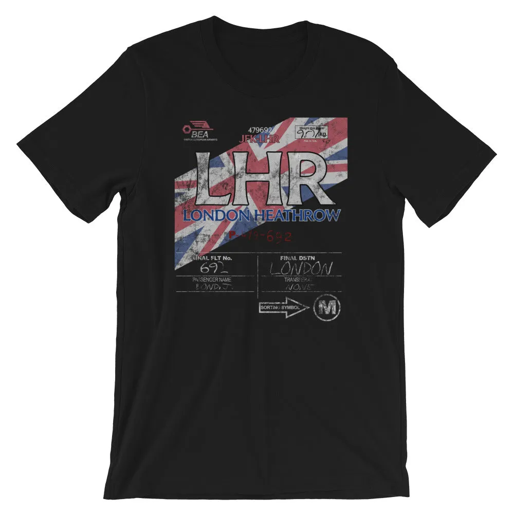 LHR London Heathrow Vintage Airline Tag Tee
