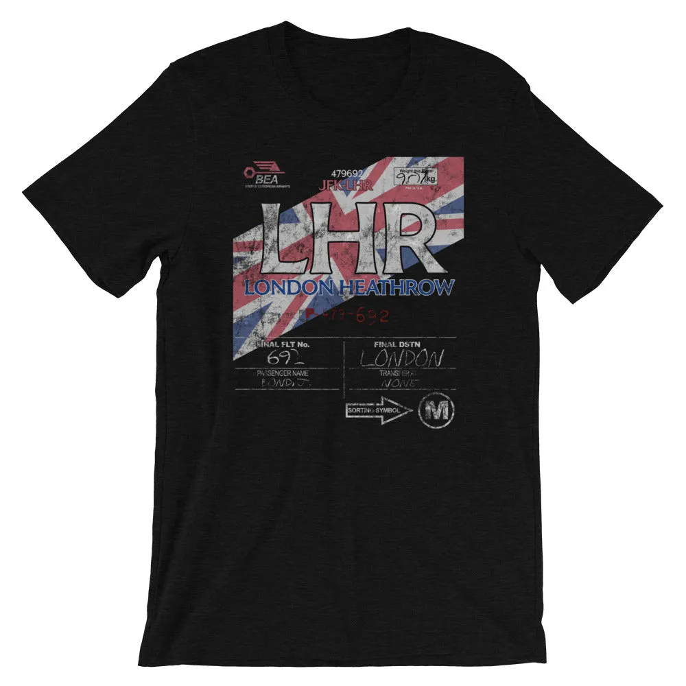LHR London Heathrow Vintage Airline Tag Tee