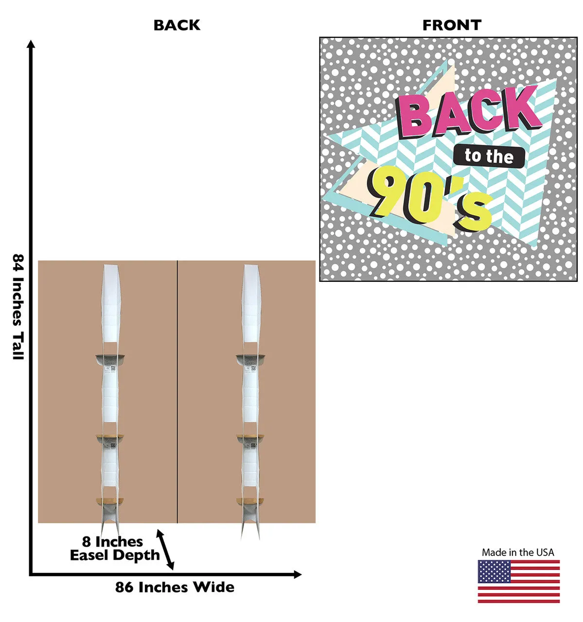 Life-Size 90's Backdrop Double Wide Cardboard Cutout