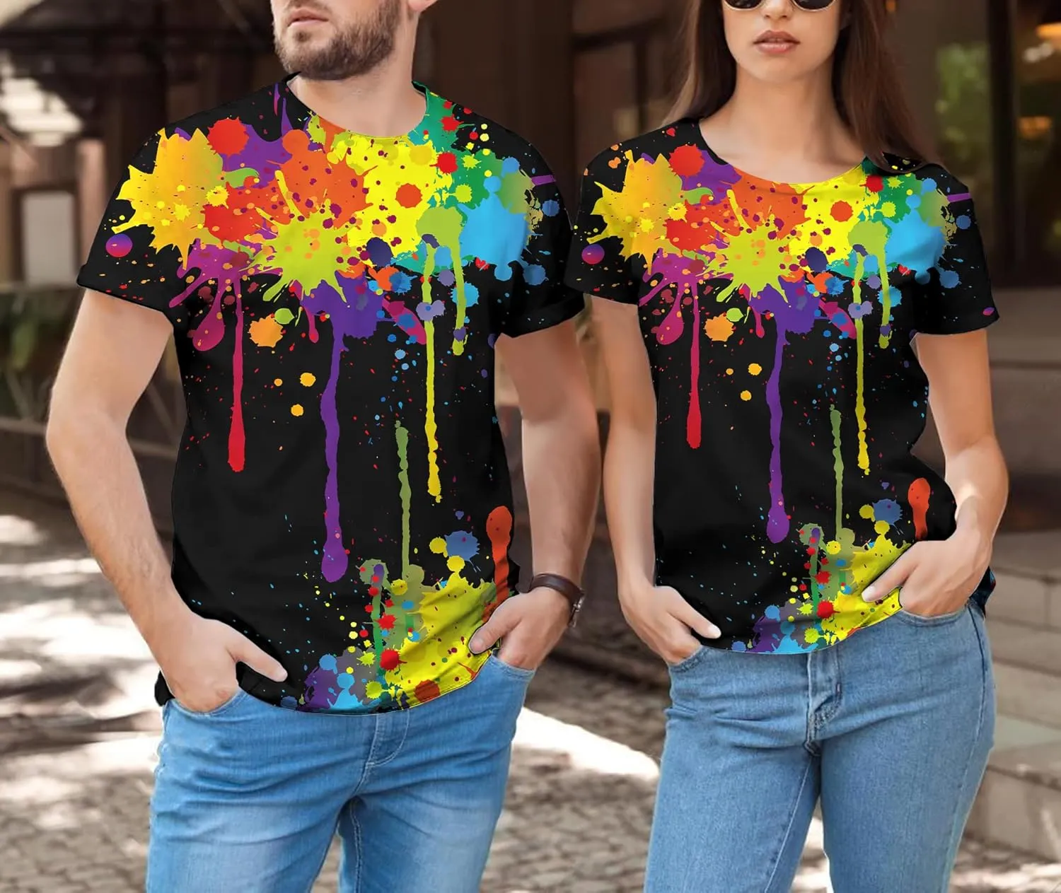 Linnhoy Unisex Men's and Women's Shirts Unisex Fashion Casual Novelty Tees 3D Graphic Adults T-Shirts Teens Tops Size S-XXL