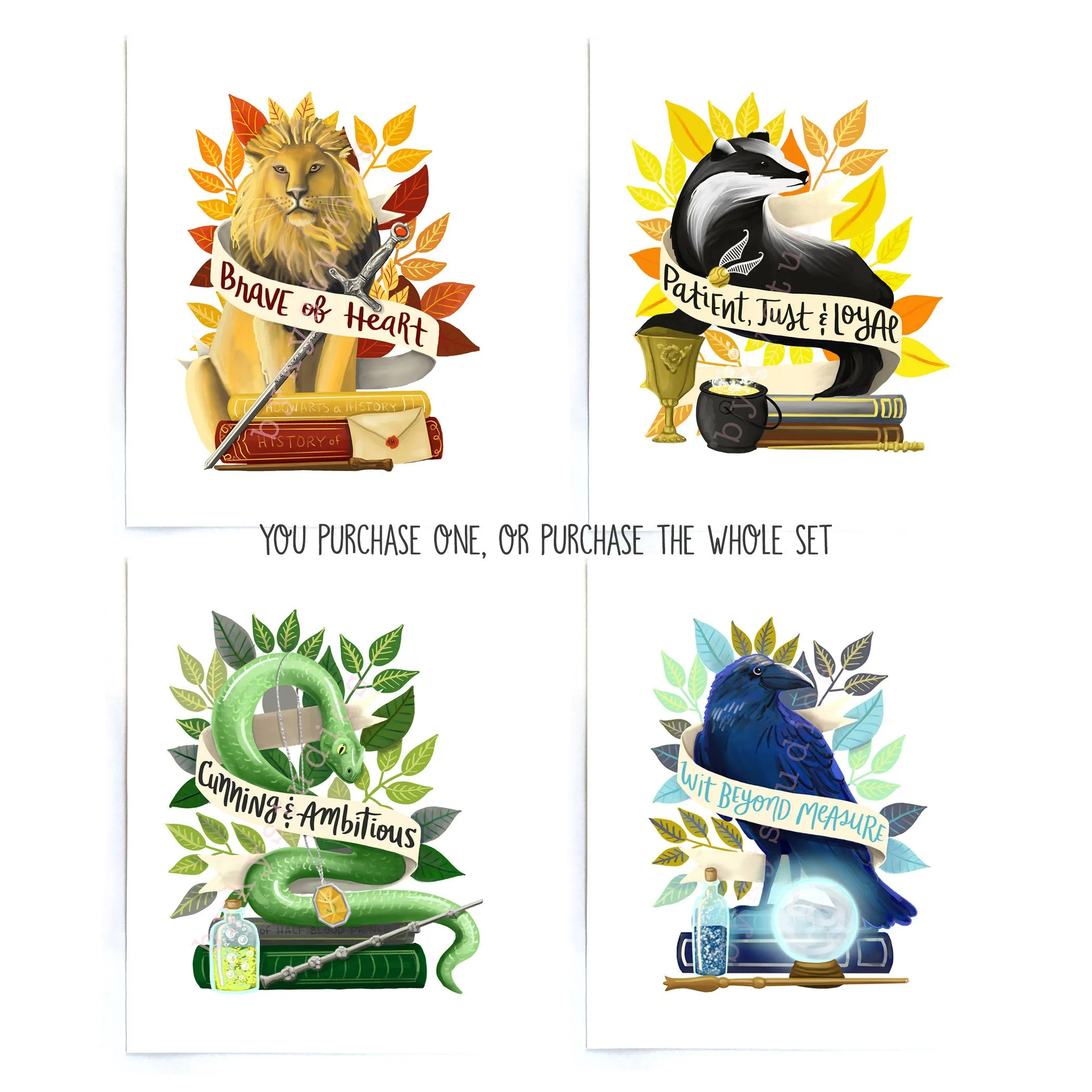 Magic Snake Wizard School Art Print