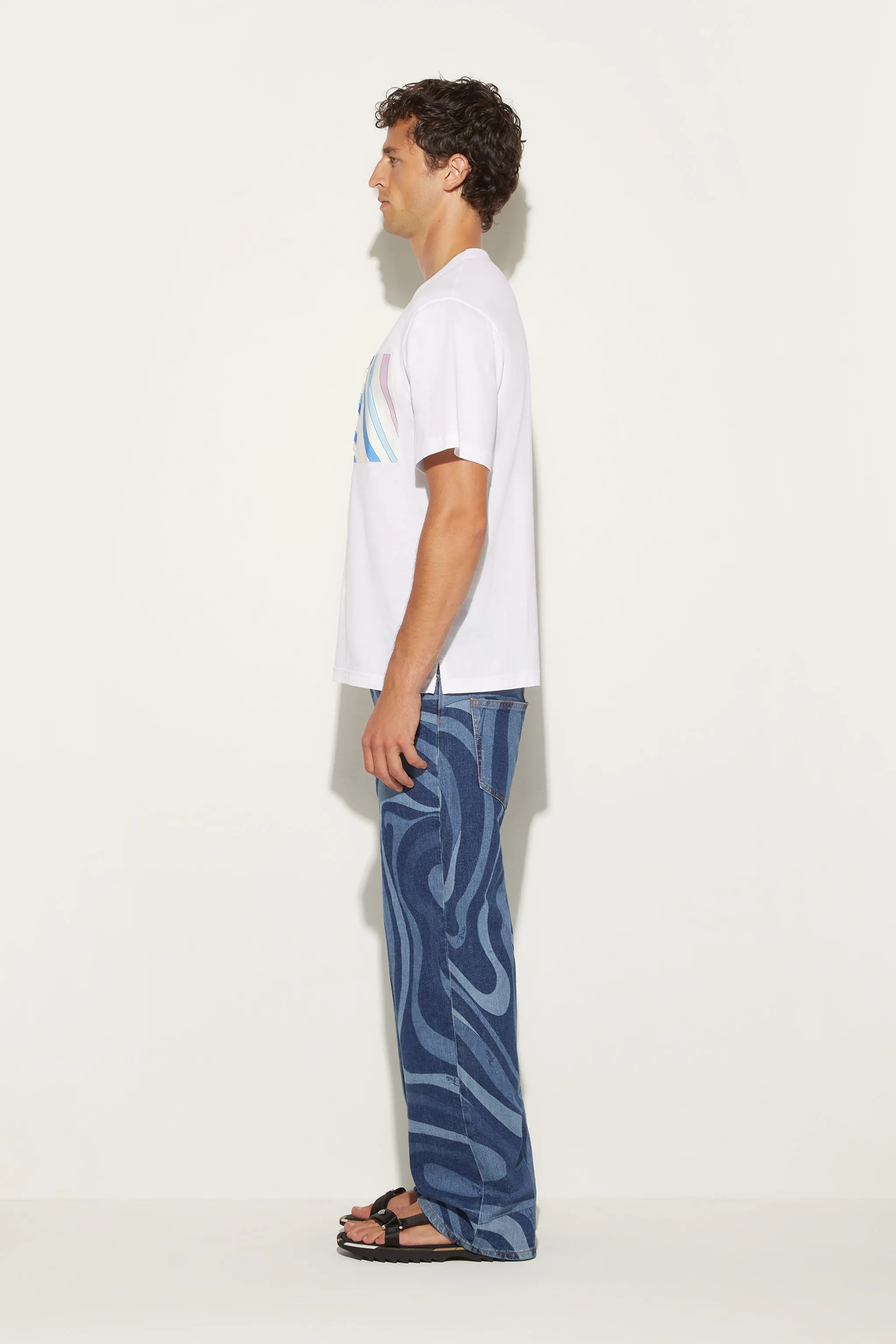Marmo-Print Cotton T-Shirt