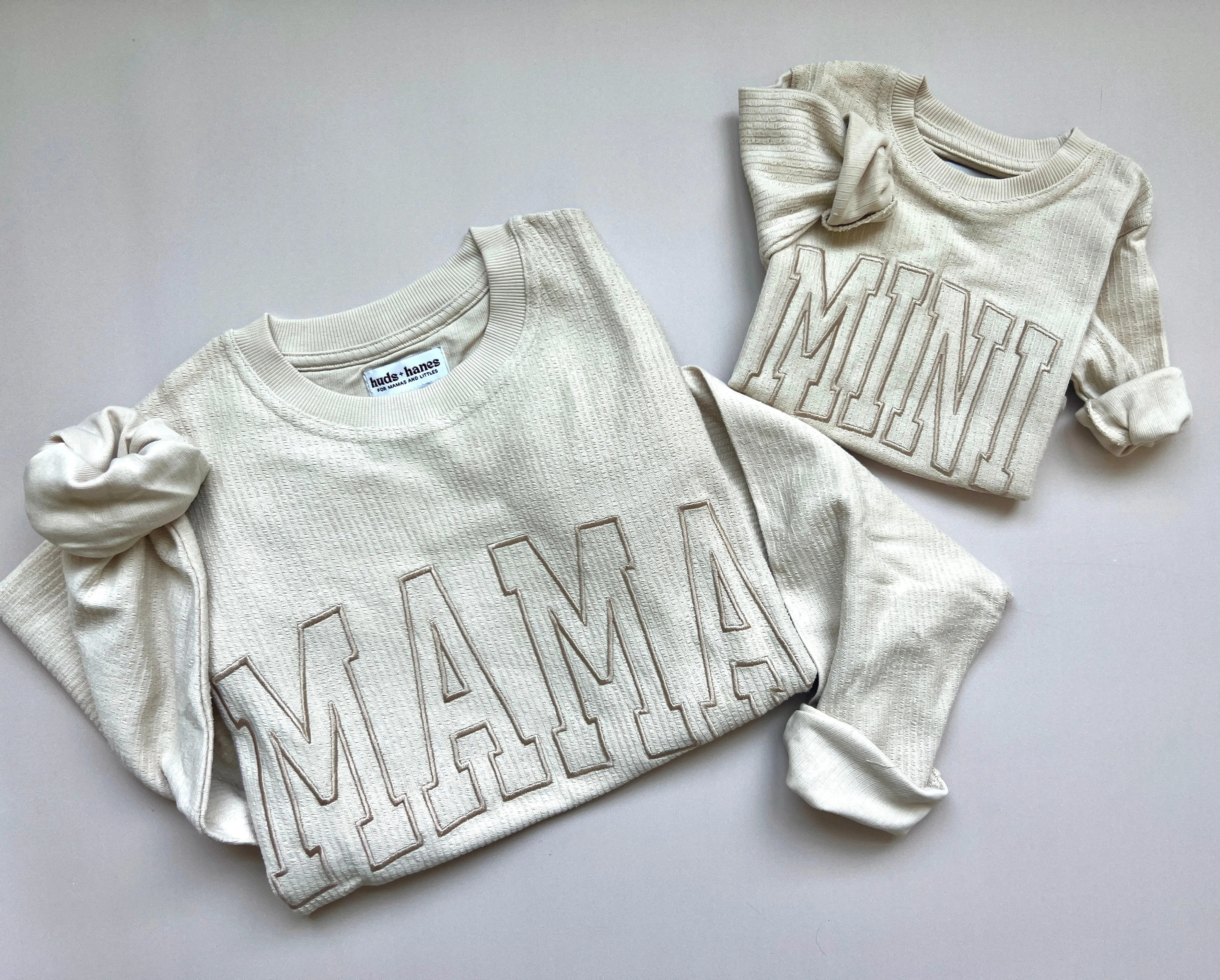 MINI Embroidered Corded Crew
