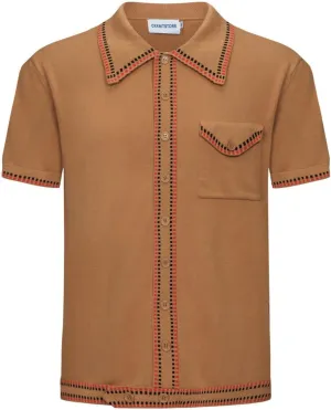 OXKNIT Mens Knitted Retro Polo, 1960s Mod Style Vintage Polo Shirt with Collar & Bottom