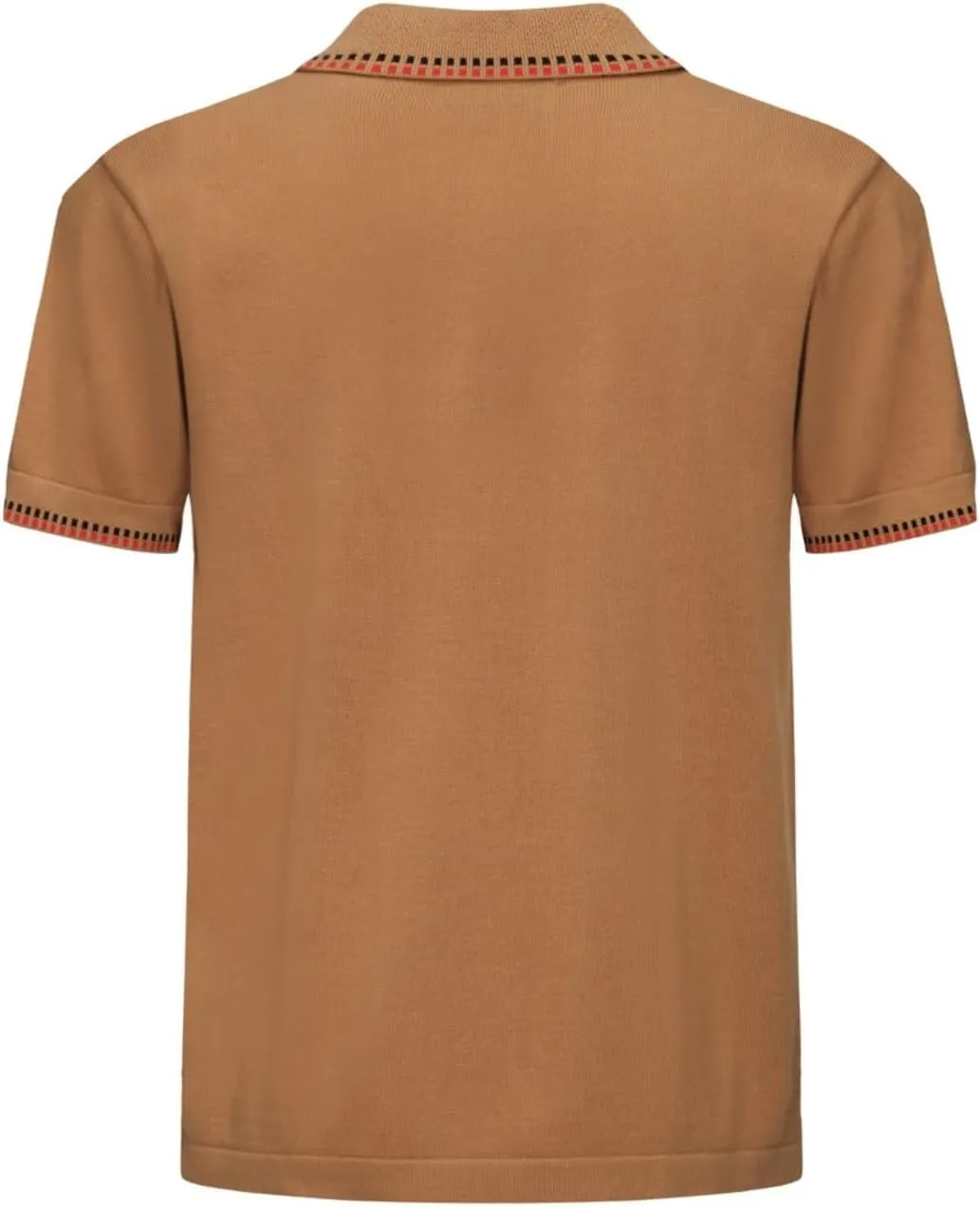 OXKNIT Mens Knitted Retro Polo, 1960s Mod Style Vintage Polo Shirt with Collar & Bottom