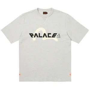 Palace x Evisu Logo Tee Grey Marl
