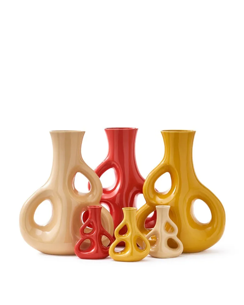 Pols Potten Three Ears Vase in Yellow Ceramic – Medium