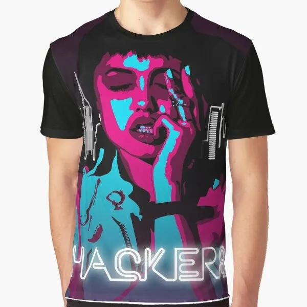 "Hackers" Angelina Jolie Graphic T-Shirt | 90s Neon Glow