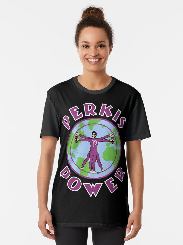 "Perkis Power Graphic T-Shirt: Embrace the Nerdy 90s Vibes"