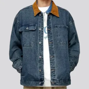 Retro fit denim jacket for men
