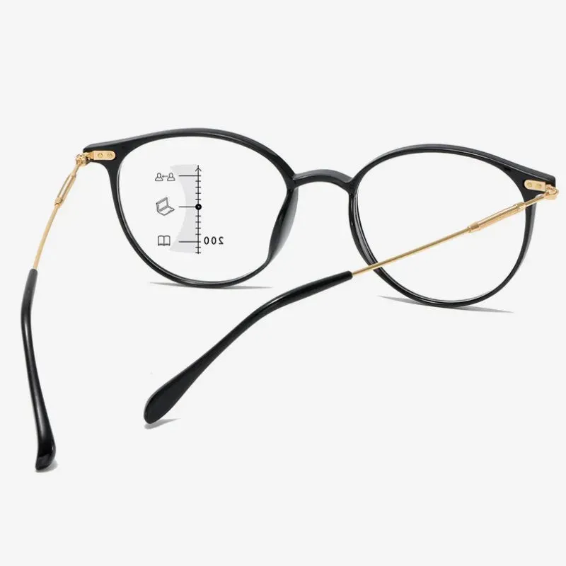 Retro Ultralight Multifocal Progressive Anti-blue Light Near Far Reading Glasses