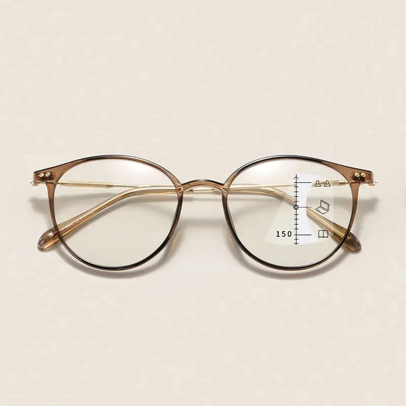Retro Ultralight Multifocal Progressive Anti-blue Light Near Far Reading Glasses