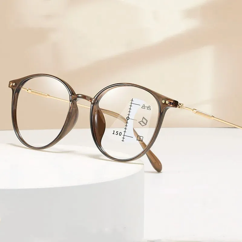 Retro Ultralight Multifocal Progressive Anti-blue Light Near Far Reading Glasses