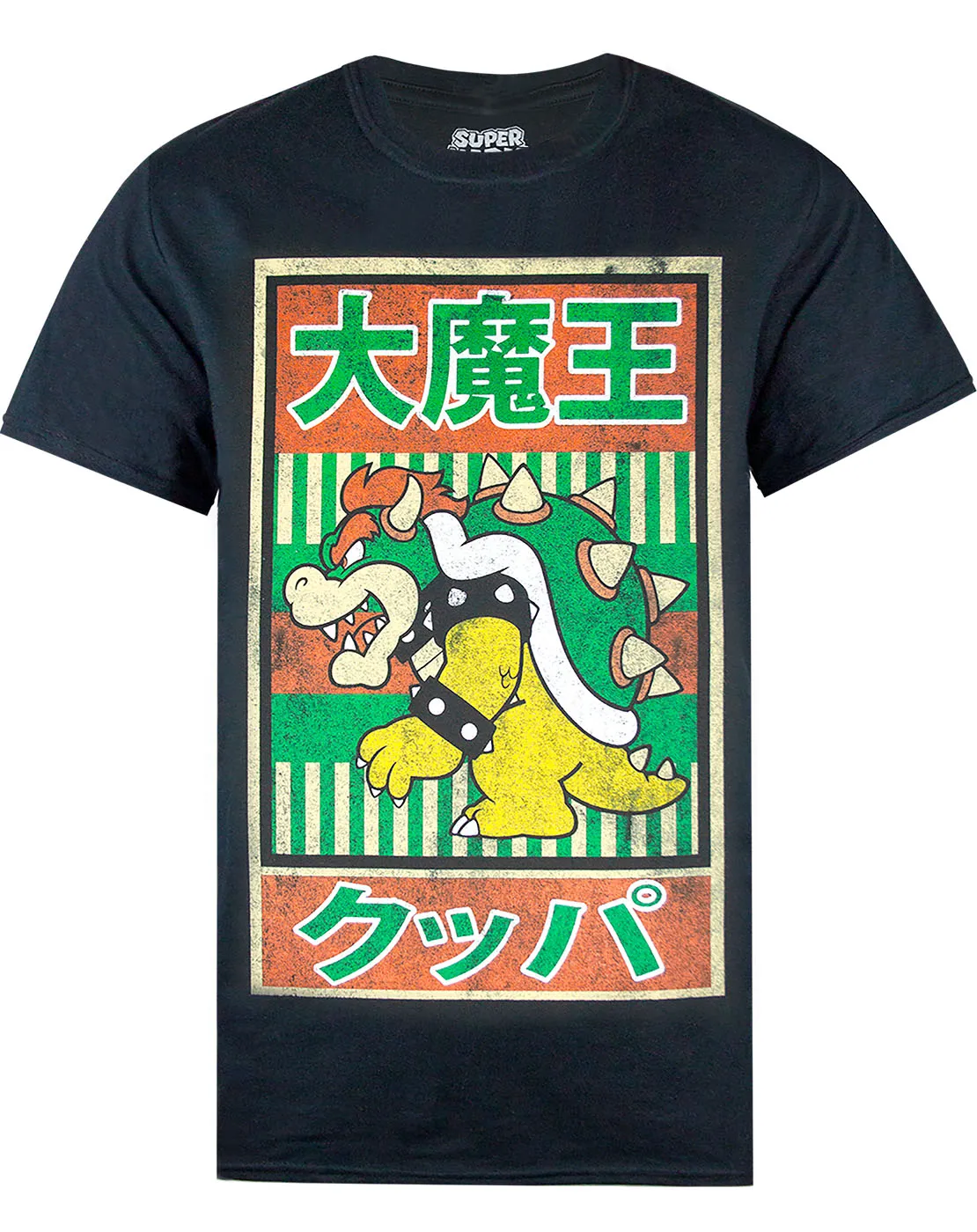 Super Mario Vintage Bowser Japanese Poster Mens T-Shirt