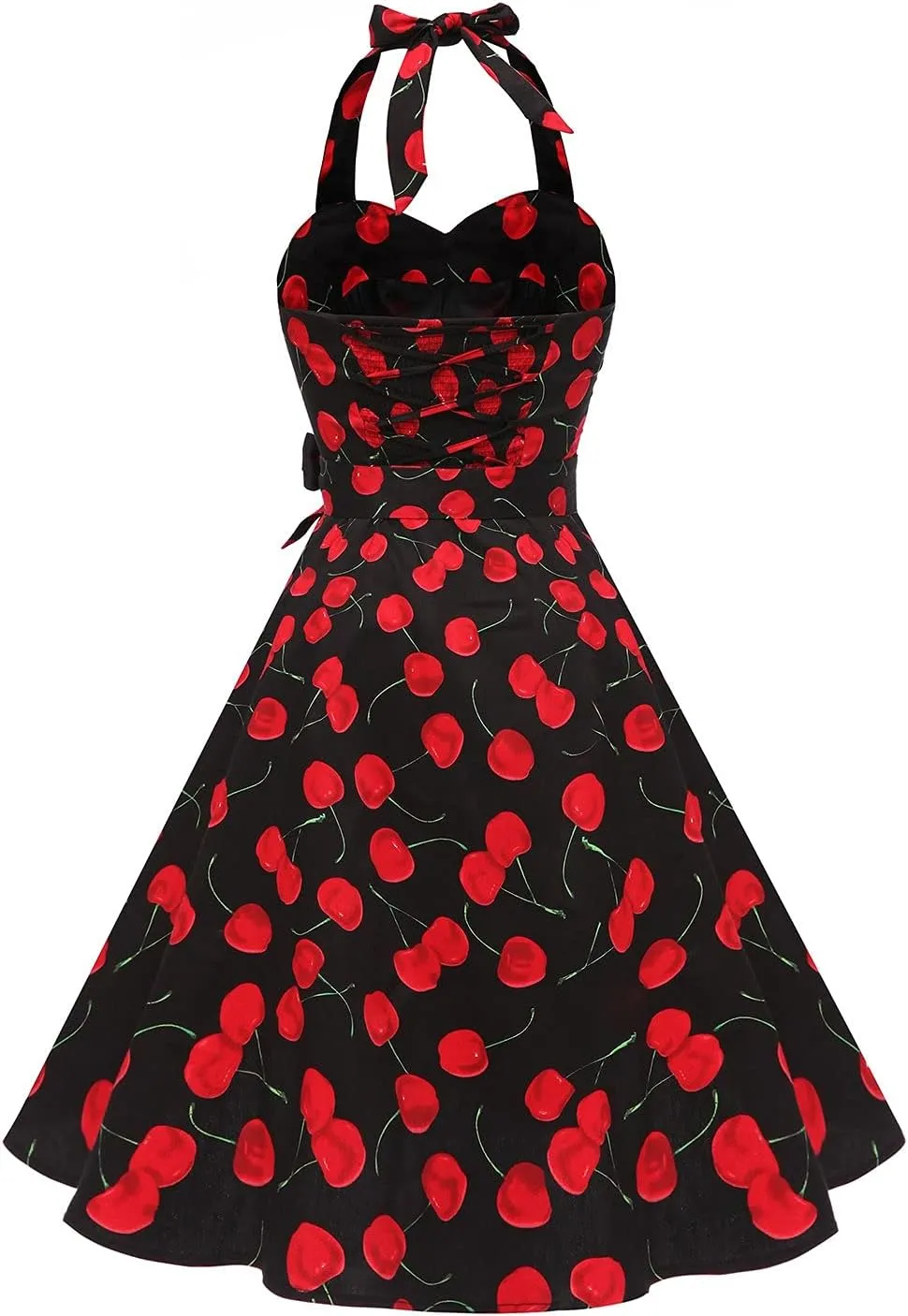 Topdress Women'sVintage Polka Audrey Dress 1950s Halter Retro Cocktail Dress